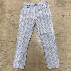 American Eagle Womens Jeans Size 6 28x27 Mom Jeans Stripe Blue White‎